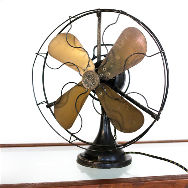 Antique General Electric Fan with Brass Blades