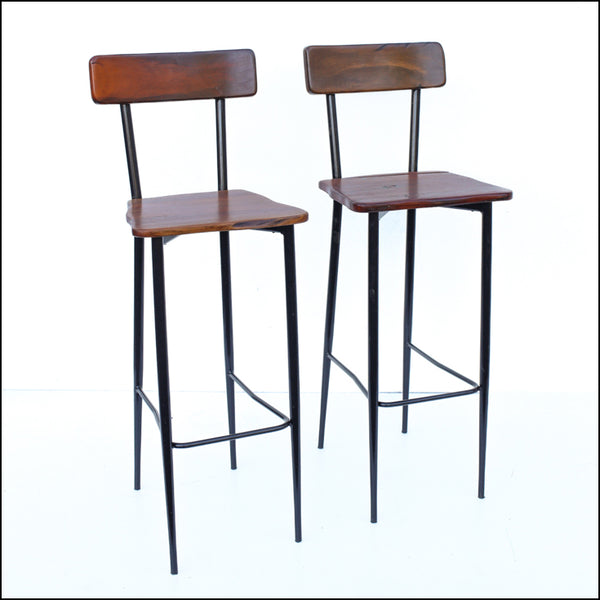 Steel and Wood Bar Chairs