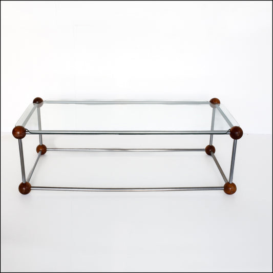 1970's Chrome and Glass Coffee Table