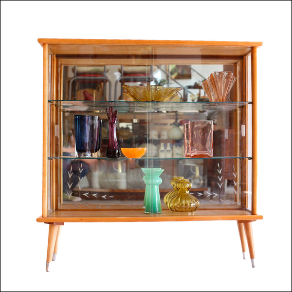 Solid Beech Wood Display Cabinet