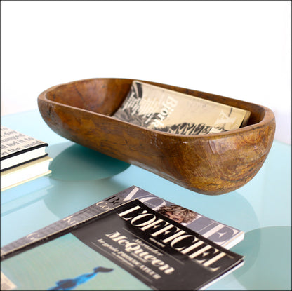Large Antique Hand Carved Wooden Bowl