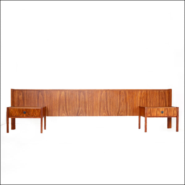 Queen Size Mid Century Headboard with Pedestals