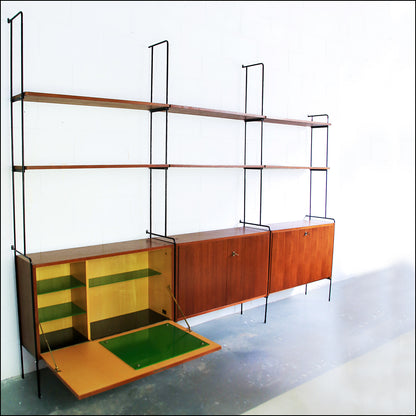 Vintage Teak and Steel Omnia Wall Unit by Ernst-Dieter Hilker, Germany, 1960s