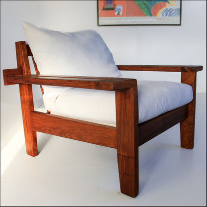Vintage Kiaat Armchair by John Tabraham for Kallenbach's - Off-White