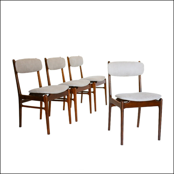 Four Rosewood Scandinavian Modern Dining Chairs