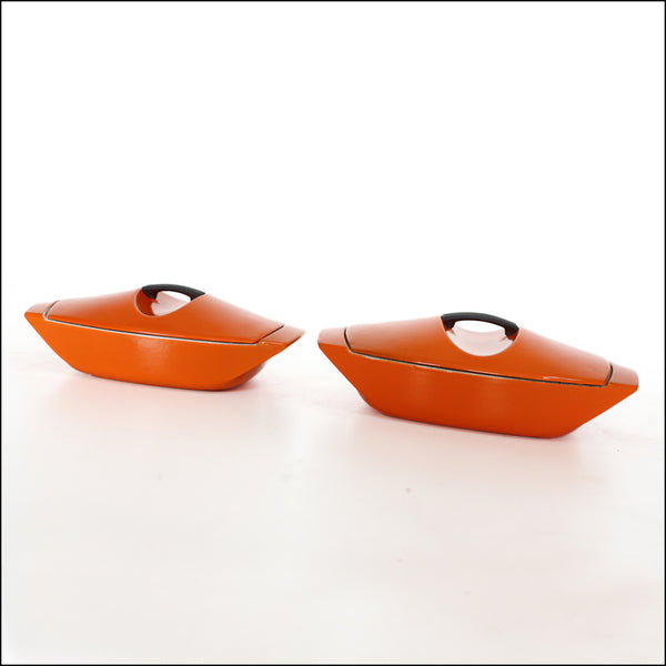 Rare Le Creuset Cast Iron and Enamel Casseroles by Raymond Loewy (1958)