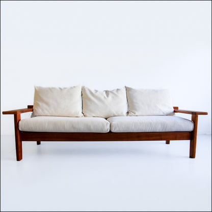 Vintage Kiaat Sofa by John Tabraham for Kallenbach's - Off-White