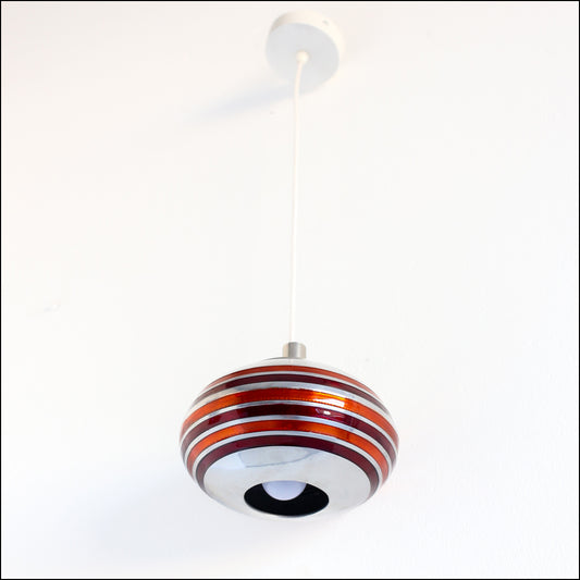 Amber Banded Spherical Lamp