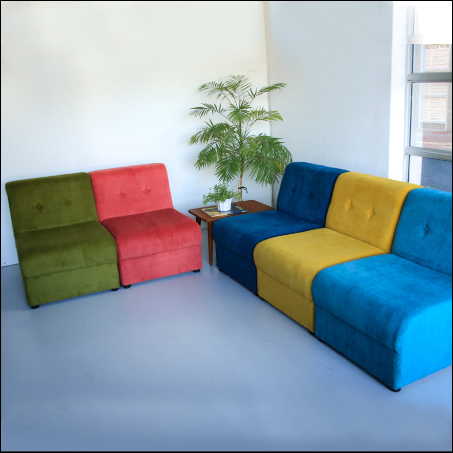 Ten Modular 1970's Slipper Chairs - priced per chair