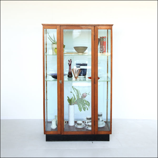 Oak and Glass Shop Display Cabinet