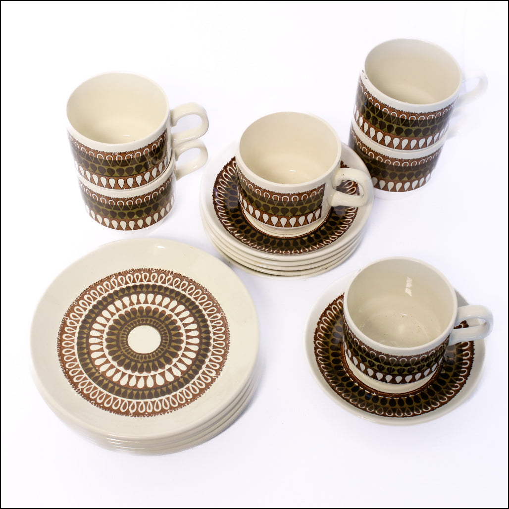 Six 1970's Biltons Ironstone Trios