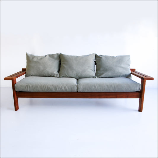 Vintage Kiaat Sofa by John Tabraham for Kallenbach's - Duck Egg Blue