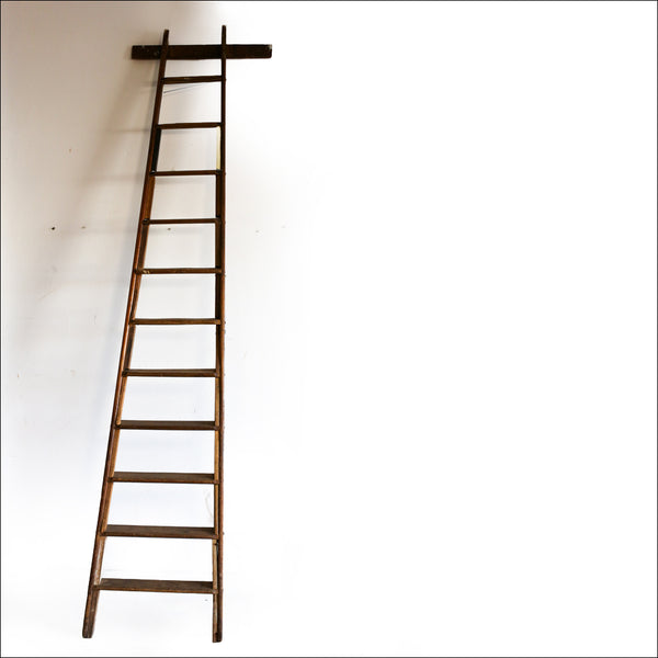 Tall Antique Wooden Ladder