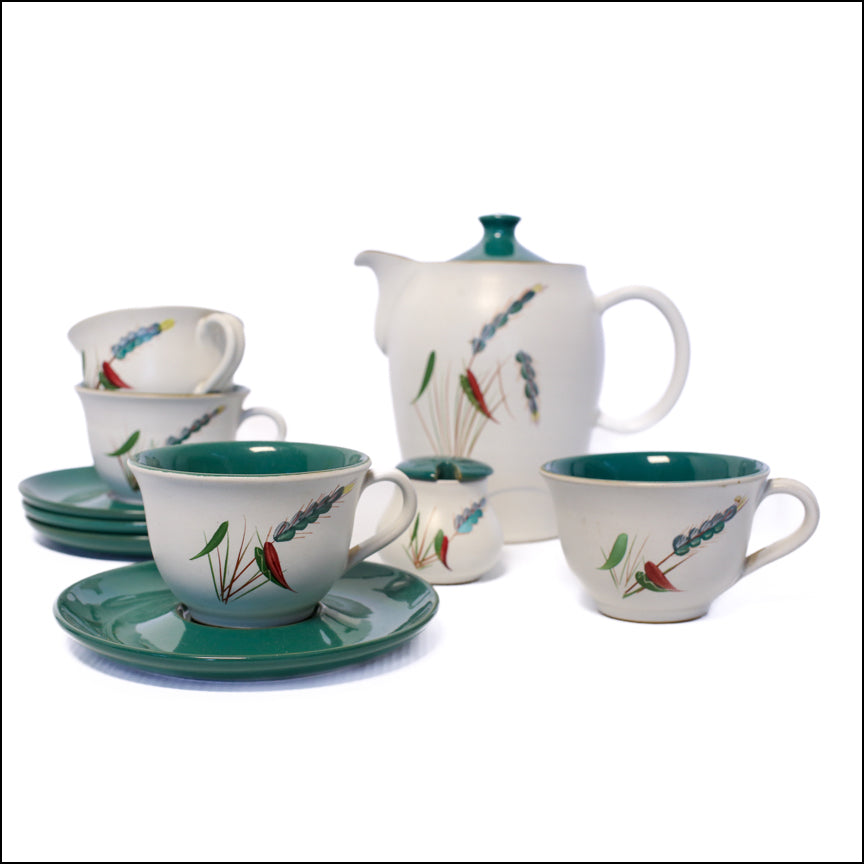 12 Piece Denby Greenwheat Tea Set