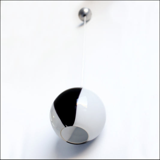 Black and White Spherical Glass Lamp