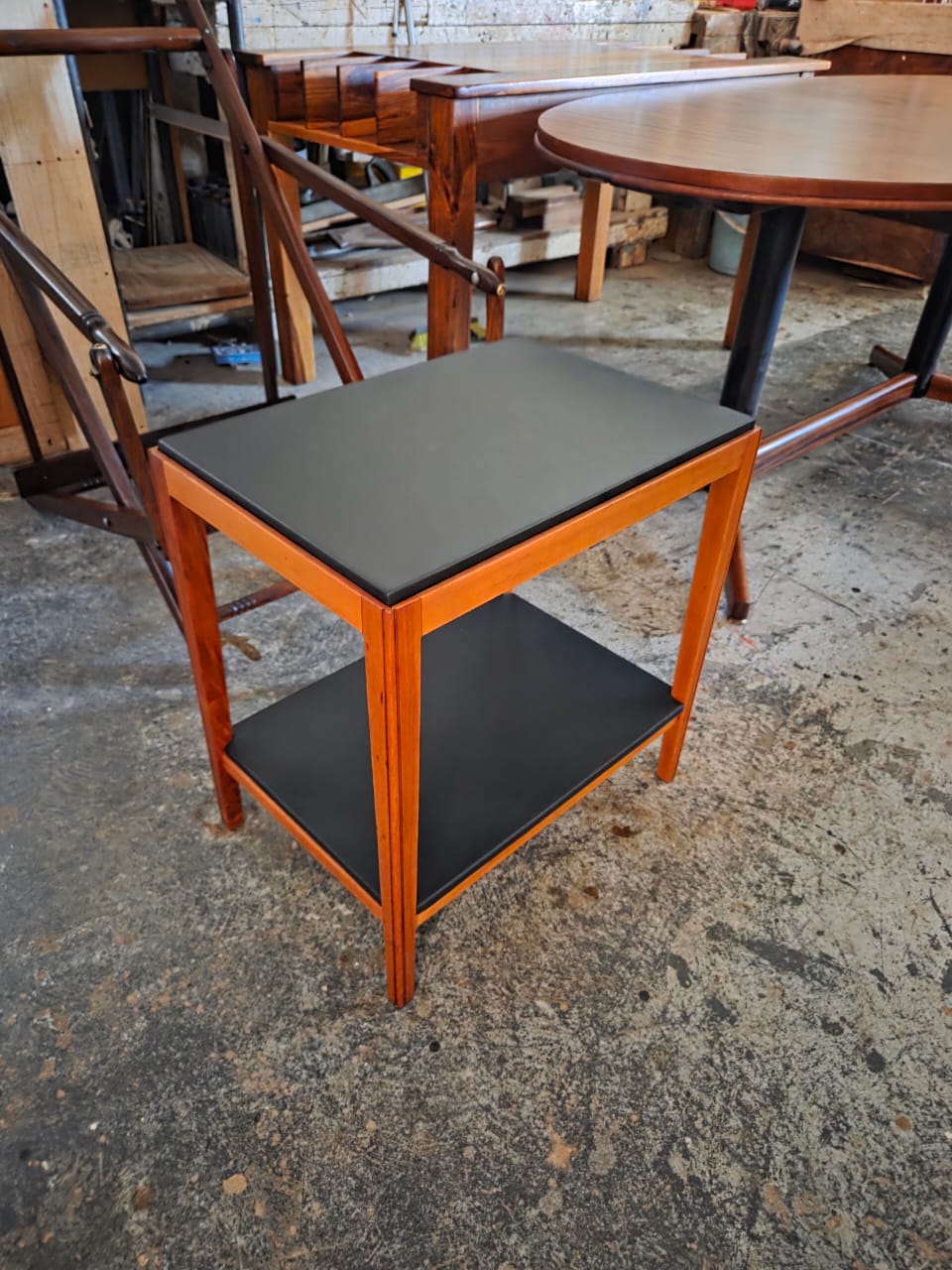 Leather Top Occasional Table