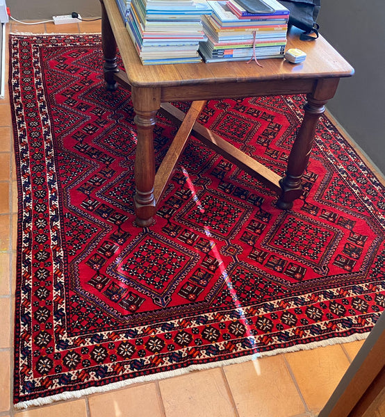 Vintage Handmade Hamadan Rug 3 x 2 m