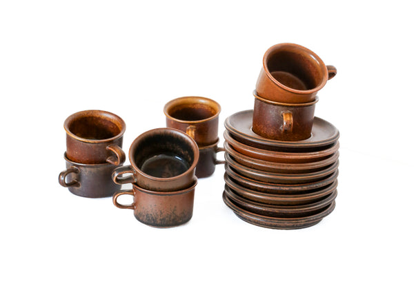 Set of 12 Arabia Ruska Espresso Duos - Finland 1960s