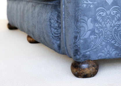 Large Art Deco Sofa in Textured Velvet