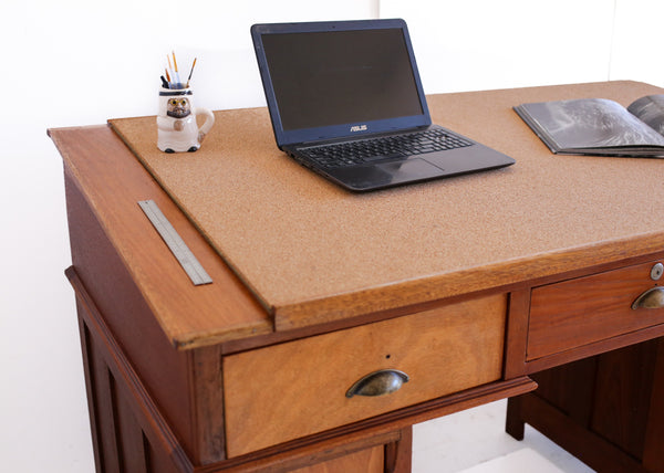 Antique Standing Desk with a Sloped Top