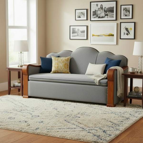 Gable Back Art Deco Couch, 1930s