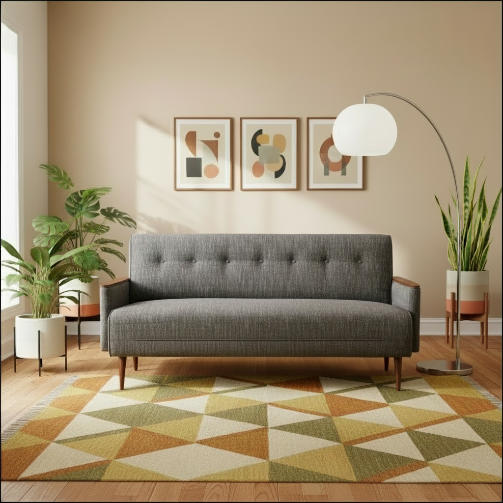 Living room with a gray Ladidah sofa by Huisraad Modern.