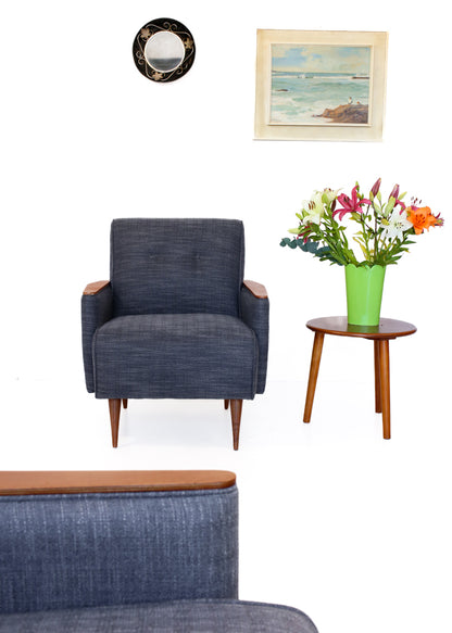 A Pair of Midnight Blue Ladidah Armchairs