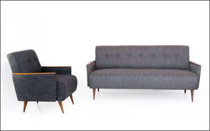 A Pair of Midnight Blue Ladidah Armchairs