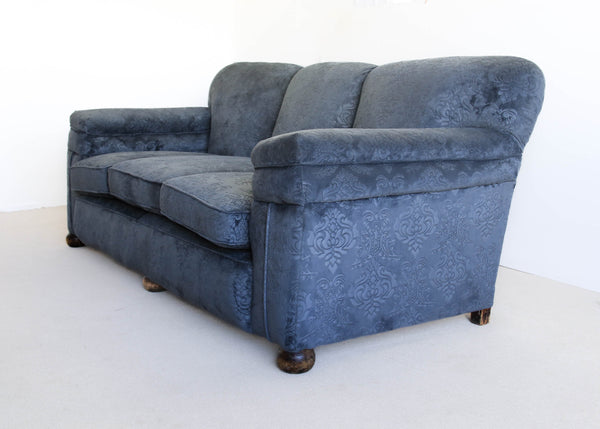 Large Art Deco Sofa in Textured Velvet