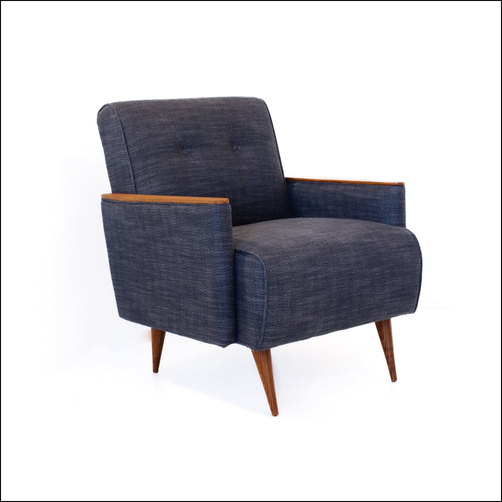 A Pair of Midnight Blue Ladidah Armchairs
