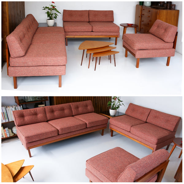 Six Seat Mid-century Corner Sofa