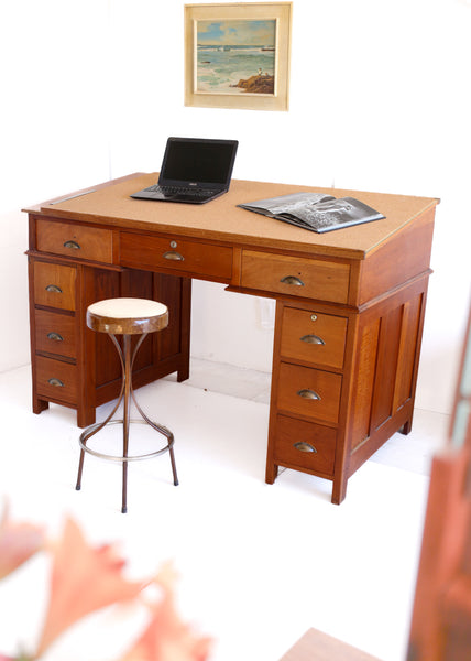 Antique Standing Desk with a Sloped Top