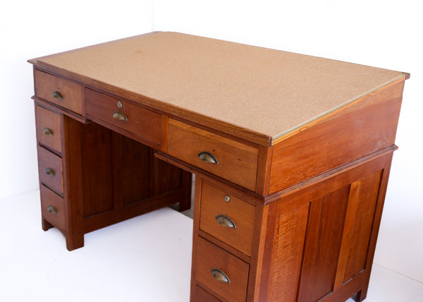 Antique Standing Desk with a Sloped Top