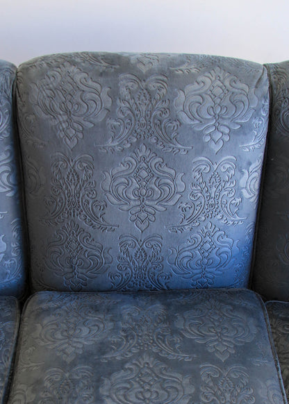 Large Art Deco Sofa in Textured Velvet