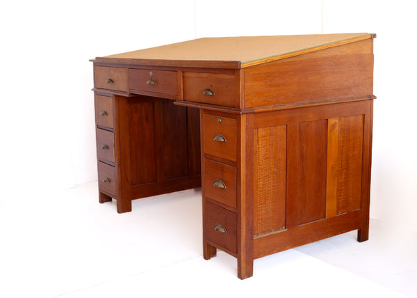 Antique Standing Desk with a Sloped Top