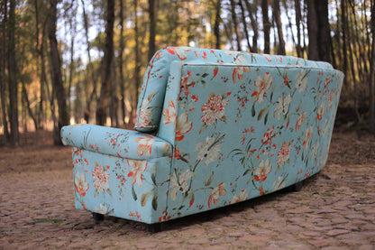 1960's Curved Couch with New Upholstery