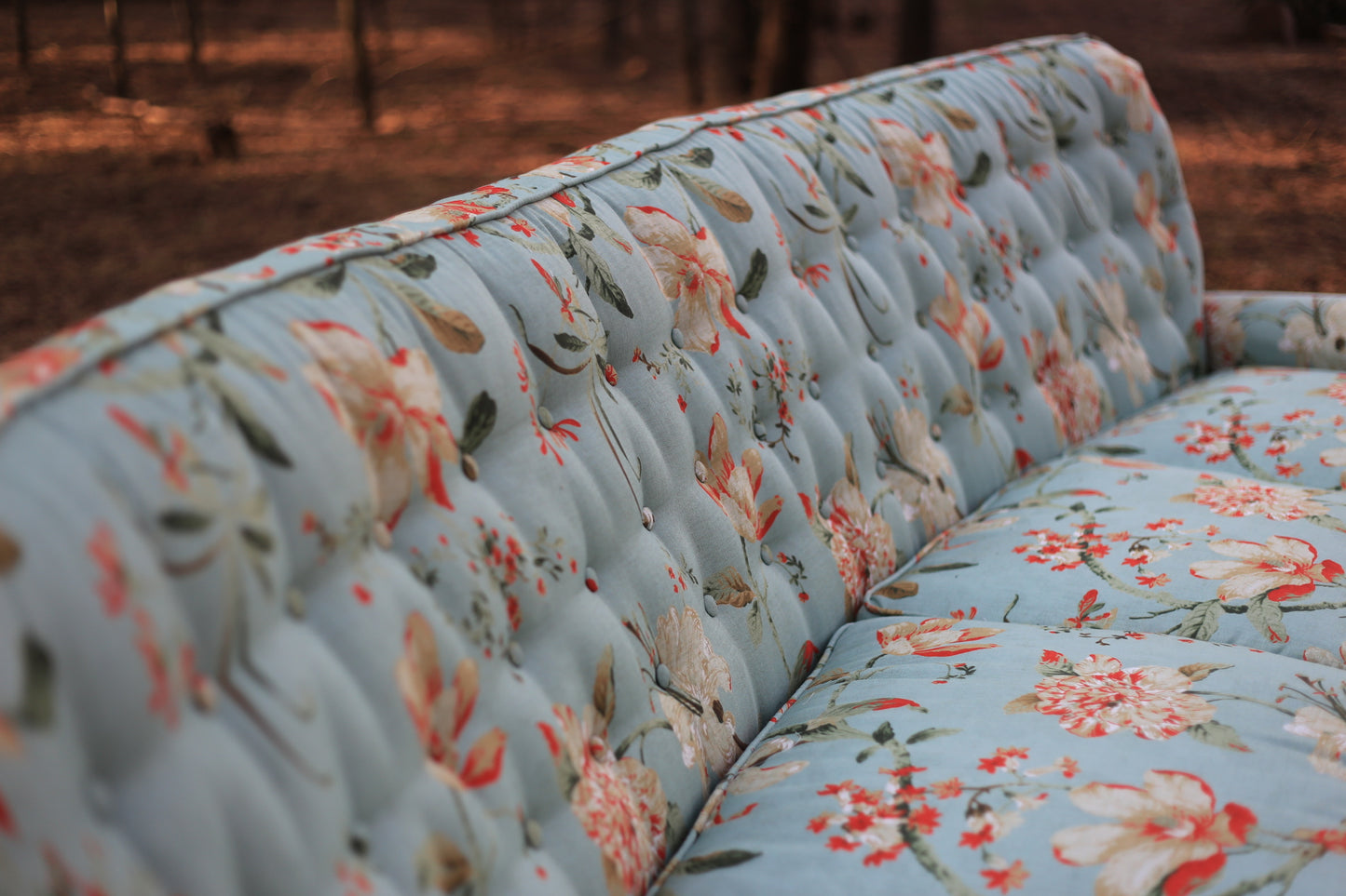 1960's Curved Couch with New Upholstery