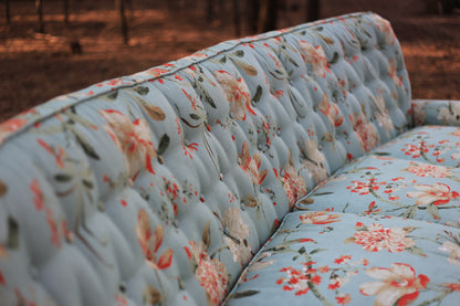 1960's Curved Couch with New Upholstery