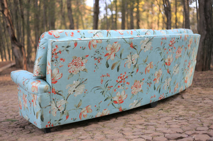 1960's Curved Couch with New Upholstery