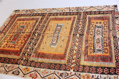 Large Hand Knotted Antique Kilim