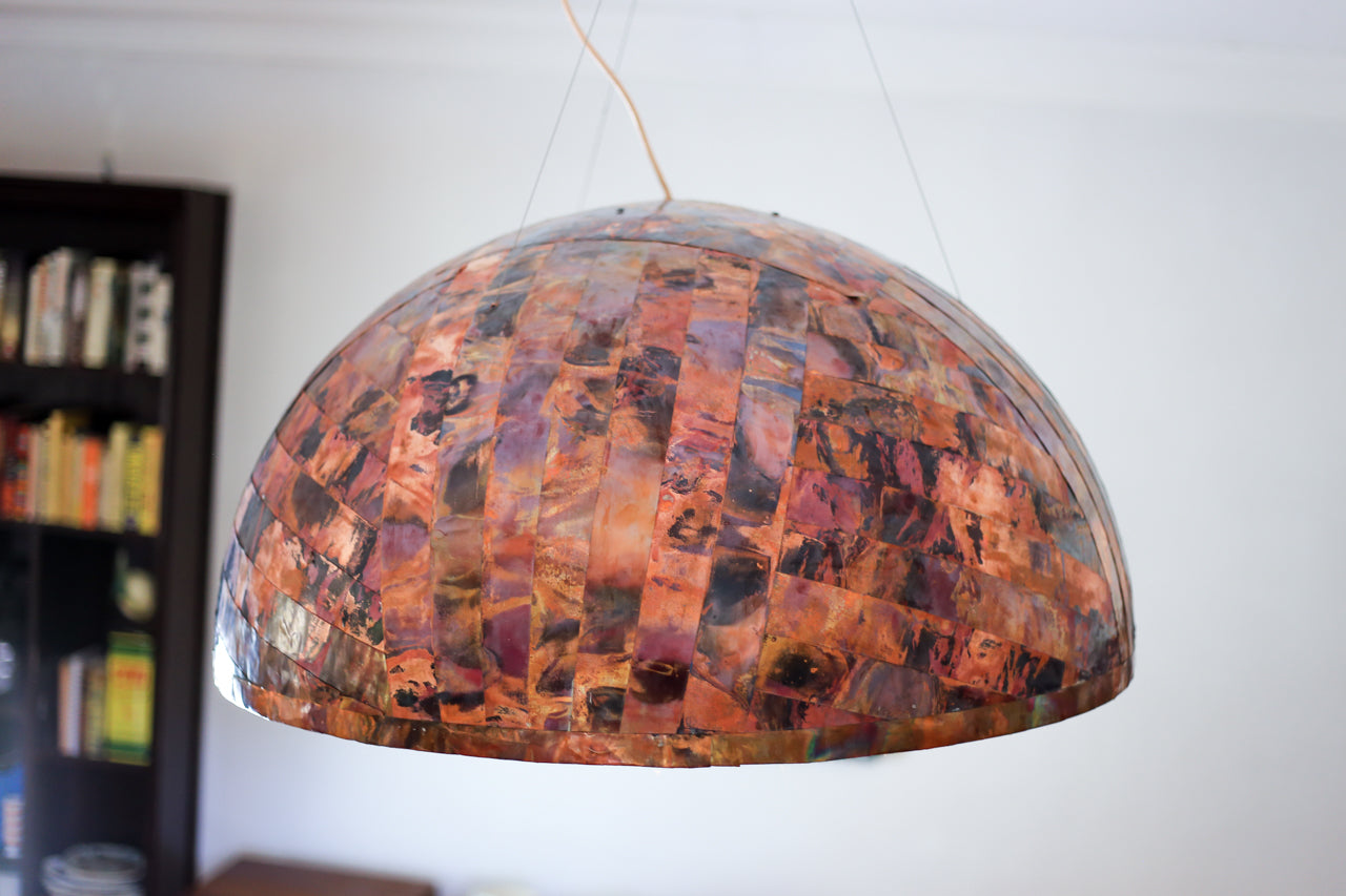 Oversized Copper Dome Lamp
