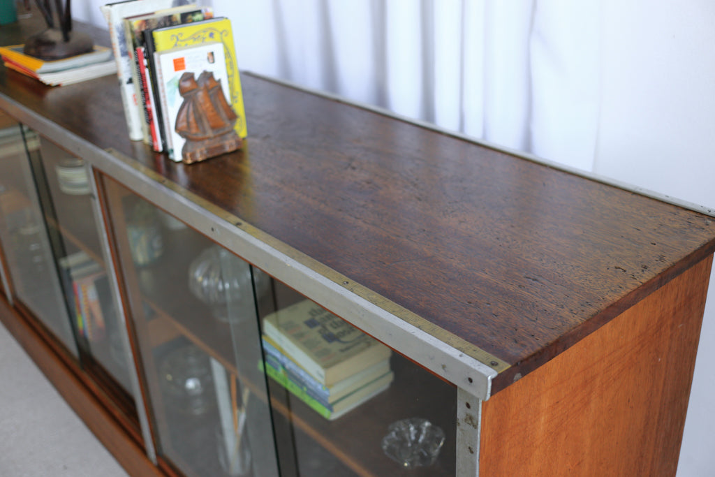 Very Long Solid Wood Shop Display Cabinet