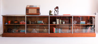 Very Long Solid Wood Shop Display Cabinet