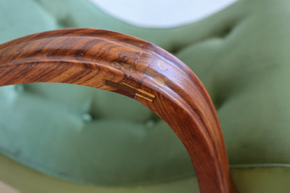 Green Velvet Art Deco Rocking Chair