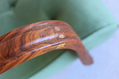 Green Velvet Art Deco Rocking Chair