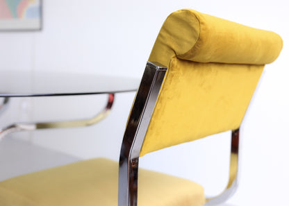 Round 1970's Glass and Chrome Table