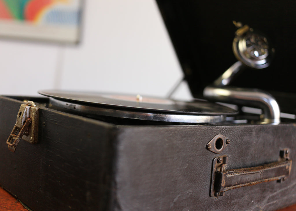 Antique Portable 'His Master's Voice' Phonograph