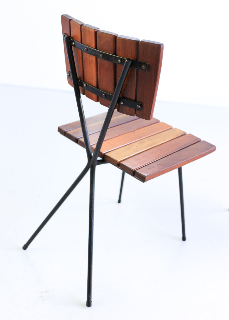 Steel and Wood Kitchen Table and Four Chairs