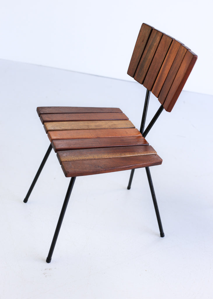 Steel and Wood Kitchen Table and Four Chairs