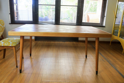 Mid Century Dining Set with Skinny La Minx Upholstery